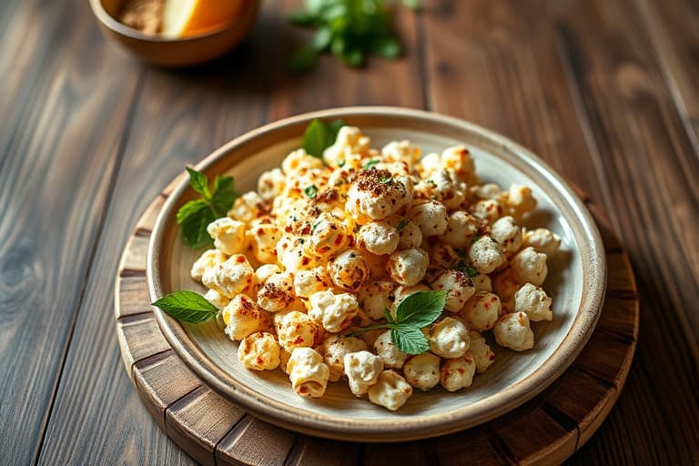 Popcorn, topping til pizza, smakfull