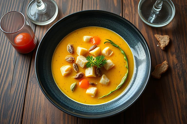 Kremet aspargessuppe i små tekopper