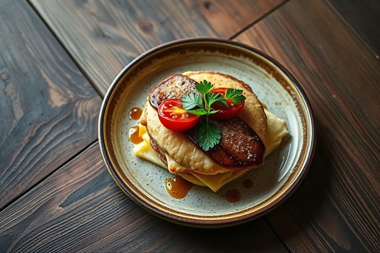 Åpengrillet ost- og tomatsandwich i runde skiver