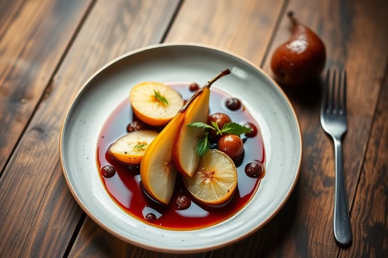 Pear Balsamico-ryggstykke av storfe
