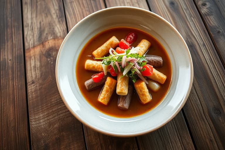 Sjokoladesuppe med bringebær og hasselnøttsalat