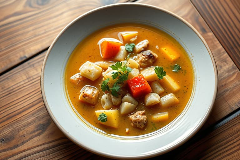 Asiatisk kyllingsuppe med nudler