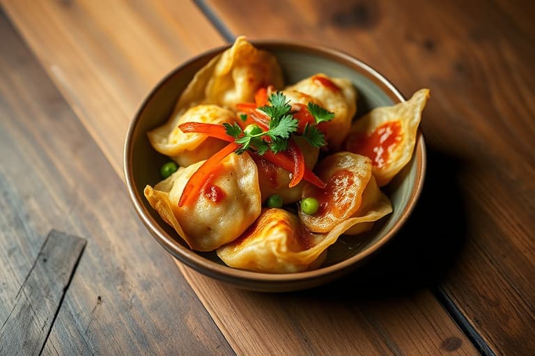 Buffalo kylling-wontons