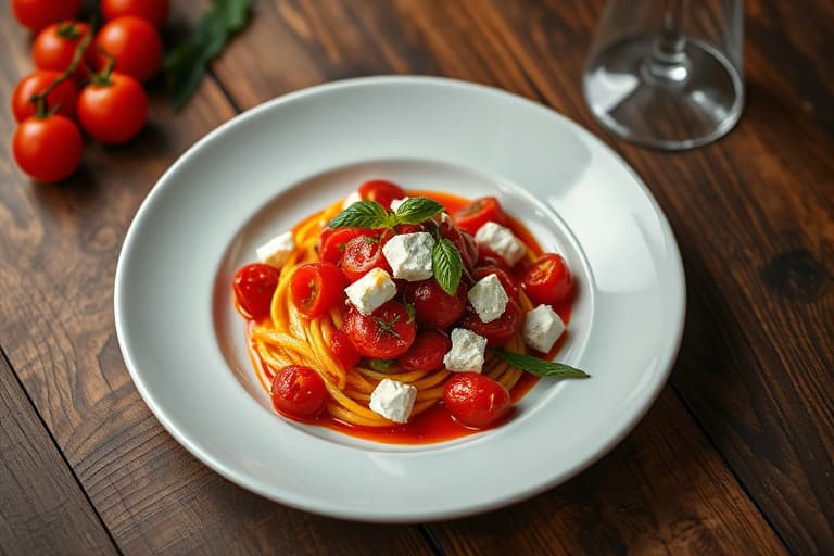 Bakte cherrytomater med feta