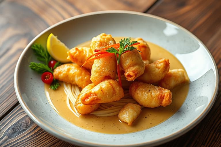 Tempura sardiner med tunfettssaus