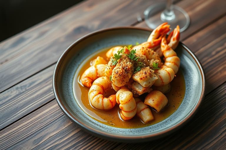 Myke skaller av krabbe med tempuradeig og dyppesaus