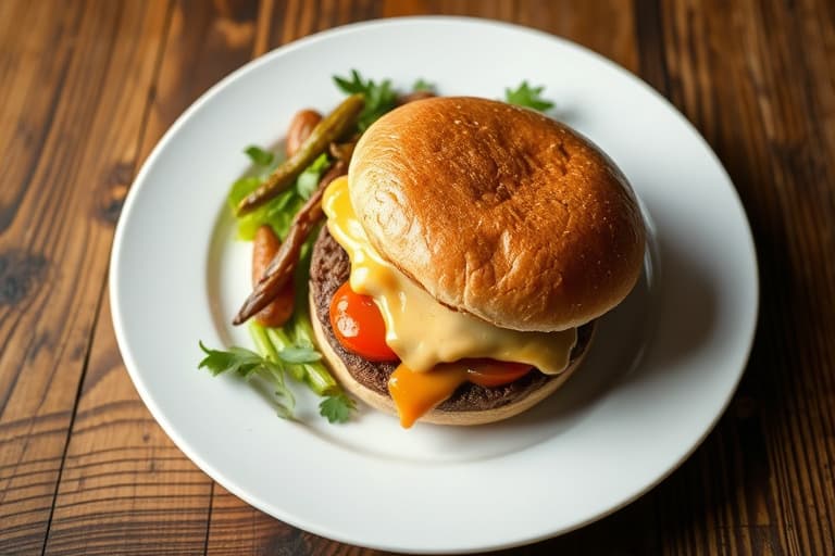 Hamburgerskive med løk og saus