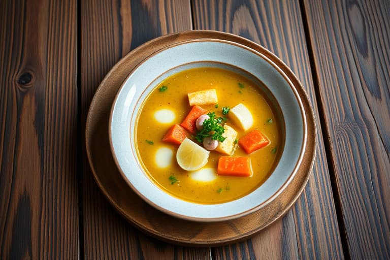 Kremet kylling- og villris-suppe