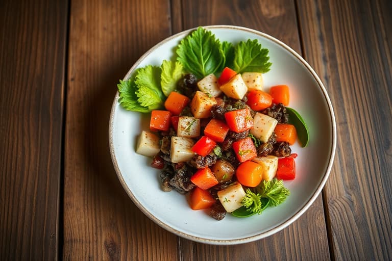 Rødt skinnet potetsalat