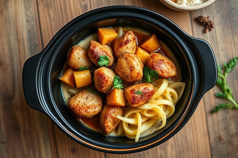 Honning- og hvitløksstekt kyllinglår i slow cooker