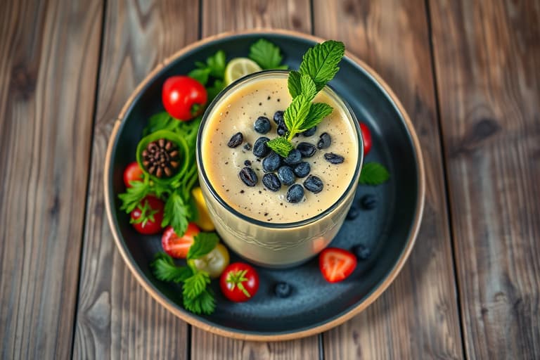 Jordbær- havregryn- frokostsmoothie