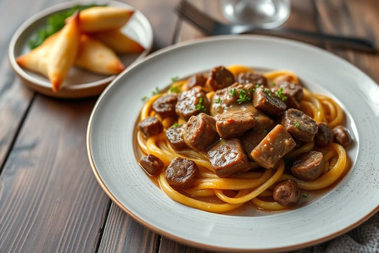 Darias gryterett med biff og sopp (Slow Cooker Beef Stroganoff)