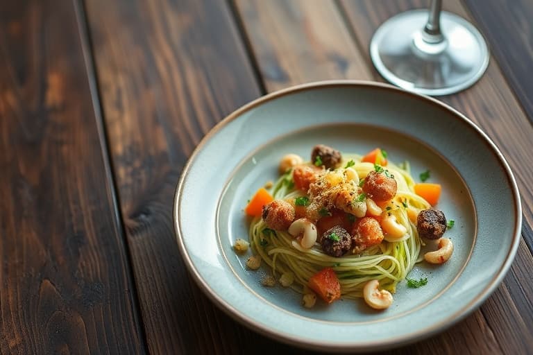 Aspargessalat med cashewnøtter og rispilaf