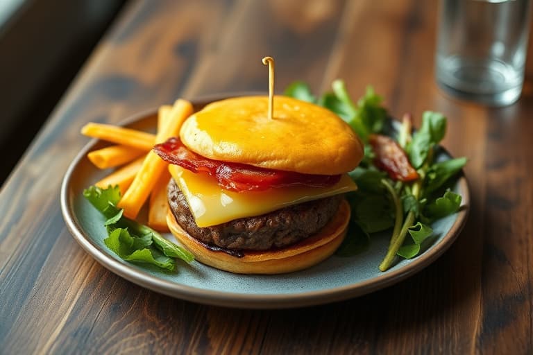 Cheddar- og baconburgerer