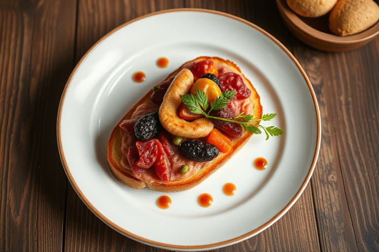 Kremet skivet oksekjøtt på toast