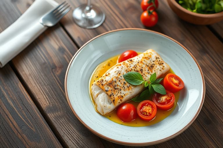 Enkel tilapia med vin og tomater