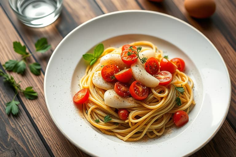 Gresk pasta med tomater og hvite bønner