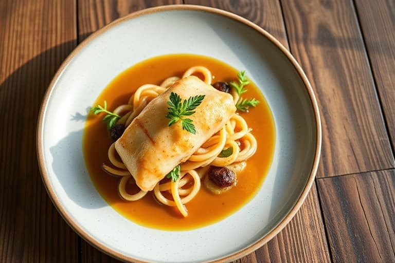 Maple- og hvitløksmarinert svinenakke