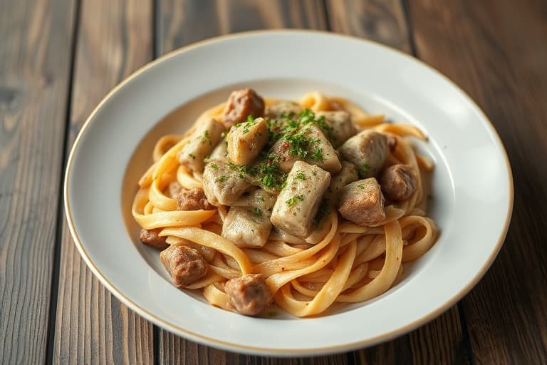 Kraftig og kremet biff Stroganoff