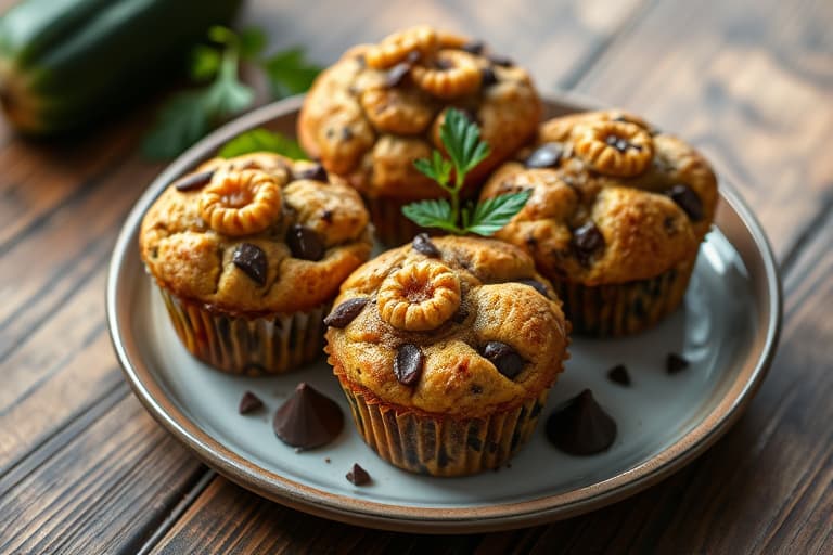 Zucchini-sjokoladekjeks-muffins