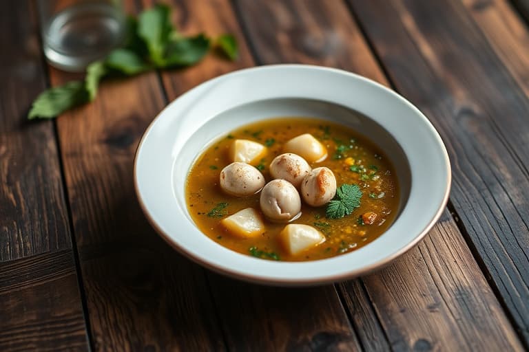 Spinat- og purreløksuppe med hvite bønner