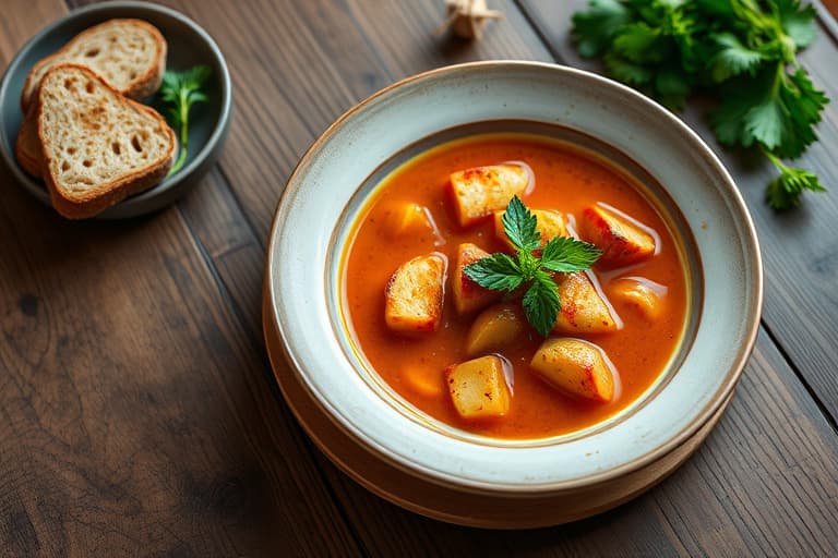 Langsomkoker, enkel ovnsbakt potetsuppe