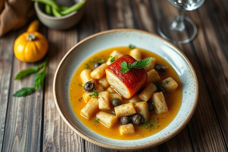 Enkel fruktkompott med kakebunn