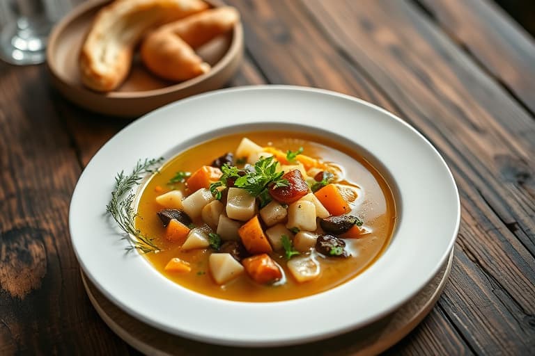 Vegetarisk grønnkålsuppe