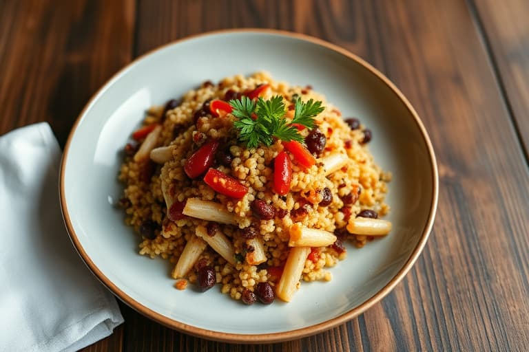 Quinoa- og svartbønne-chili