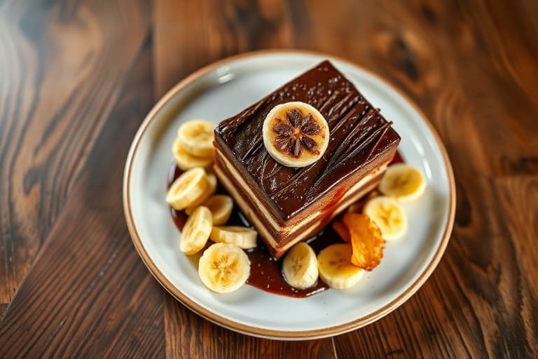 Banan- og sjokoladekake med chips