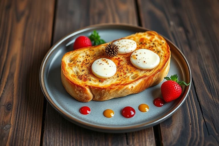 Eple- og rosinerstekt fransk toast i ildfast form