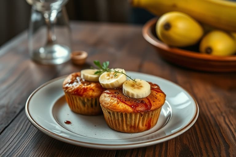 Eple- og banankaker i muffinsform