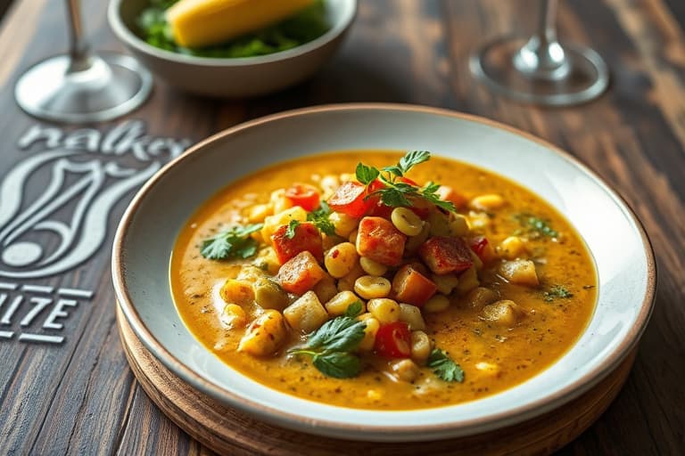 New Orleans-kornbisque med røkt pølse