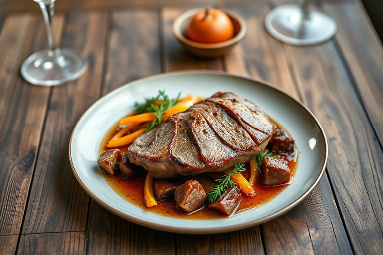 Langtidskokte tyske kortrevede ribbe