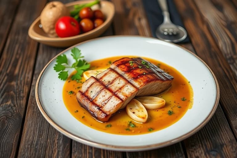 Honning- og ingefærmarinert grillet laks