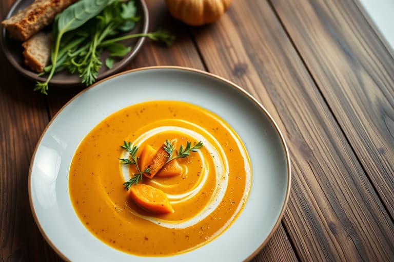 Butternut squash-suppe med et kick
