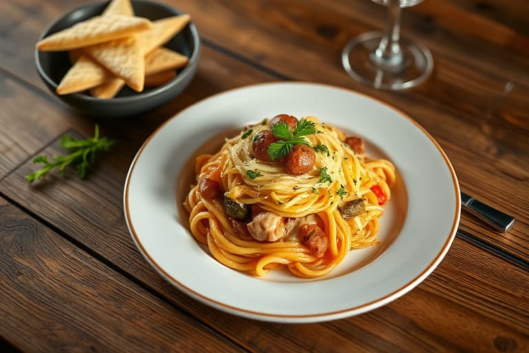 Kylling- eller kalkun-Tetrazzini Deluxe