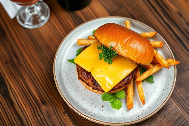 Cheeseburger- og pommesfrittsgryte