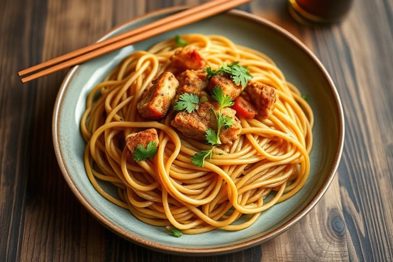 Rask og enkel tofu lo mein