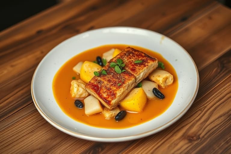 Bourbon- og mangopullert svinekjøtt