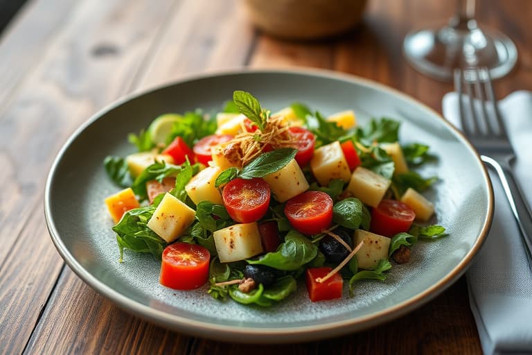Vår- og jordbærsalat med spinat