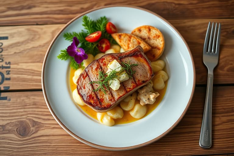 Pork Chop og Feta Stekepanne