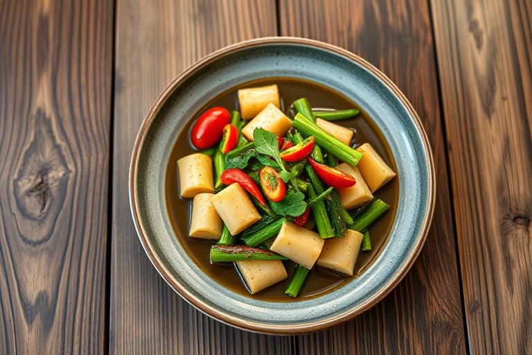 Krydret bok choy i hvitløksaus