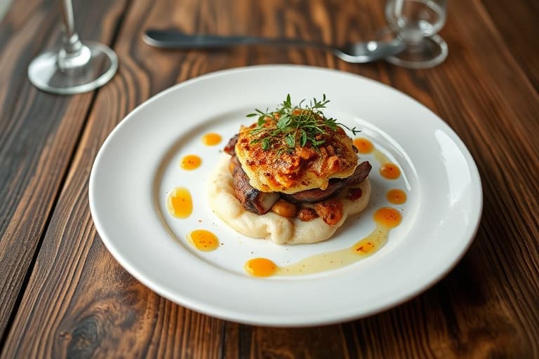 Eple-, tranebær- og pærekrem med sprø topping