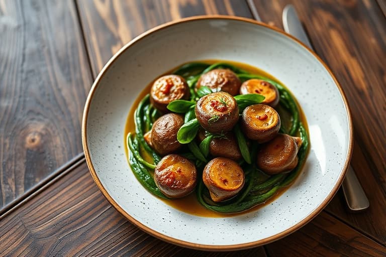 Sauterte portobellos og spinat