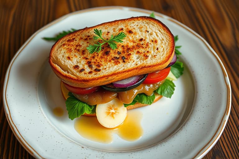 Grillet peanøttsmør- og banansandwich