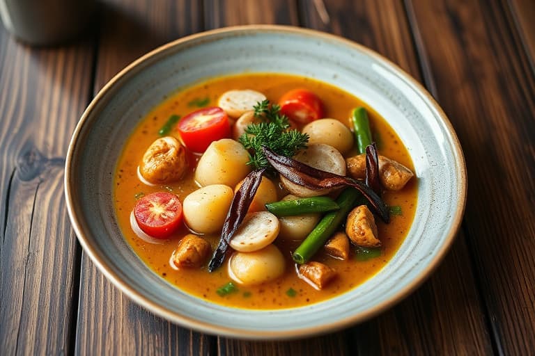 Pølse-, potet- og grønnkålssuppe