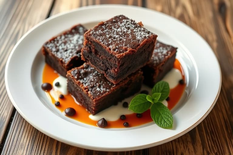Sjokolademynte-dessertbrownies