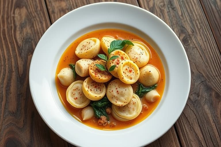 Spinat-tortellinisuppe