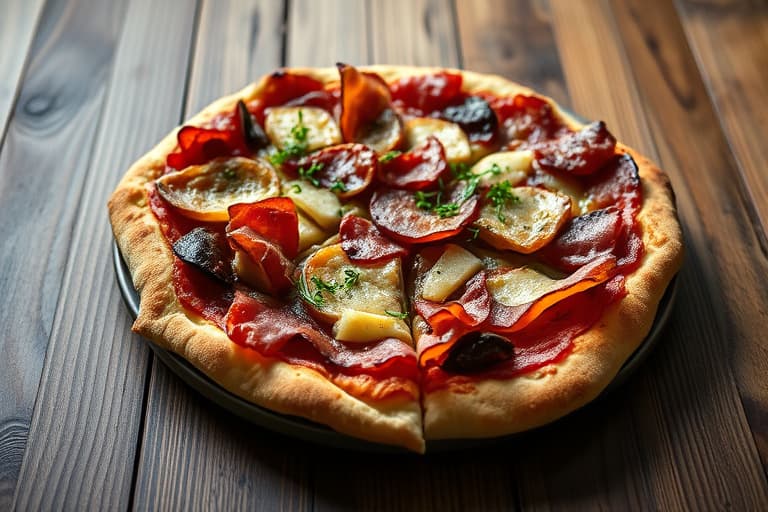 Bacon- og osteburger-pizza med opp-ned-variant